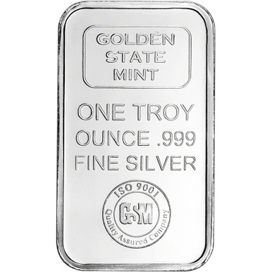 1 oz. Golden State Mint Silver Bar .999 Fine [SILVER-Bar-1oz-GSM