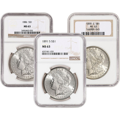 US Morgan Silver Dollar $1 - NGC MS63 - Pre 1921 Random Date and Label [X-MORGAN-N-MS63-XLABEL]