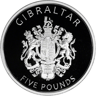 2022 Gibraltar Platinum 1 oz Castle Coin £5 - Reverse Proof [22-GI
