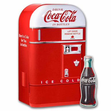 1 oz PAMP Suisse Silver Colorized Coca Cola Shaped Bar in Vending