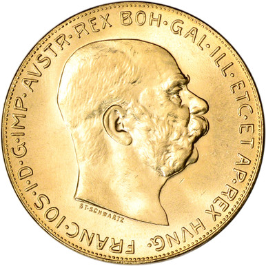 Austria Gold 100 Coronas (.9802 oz) - BU - Random Date [X-CORONAS