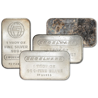 1 oz Silver Bar - Engelhard .999 Fine - Random Design