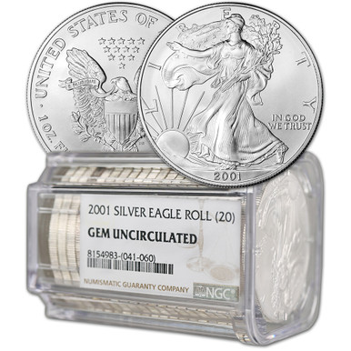 Roll of 20 - 2001 American Silver Eagle - NGC Gem Uncirculated [01