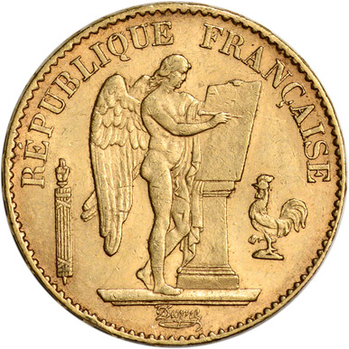 France Gold 20 Francs (.1867 oz) - Angel - XF/AU - Random