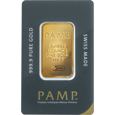 1 oz Gold Bar - PAMP Suisse - 999.9 Fine in Sealed Assay [GOLD-Bar