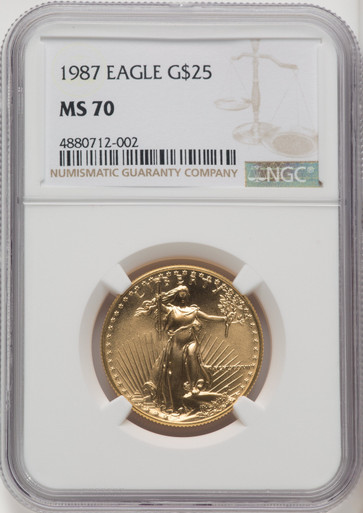 1987 $25 1/2 oz Gold Eagle - NGC MS 70 [V-HA-765427009] - Liberty Coin