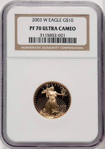 2003-W $10 1/4 oz Gold Eagle - NGC PF 70 ULTRA CAMEO [V-HA