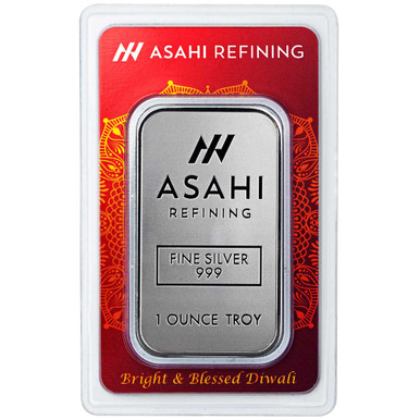 1 oz Silver Bar - Asahi Refining - Diwali .999 Fine in Sealed