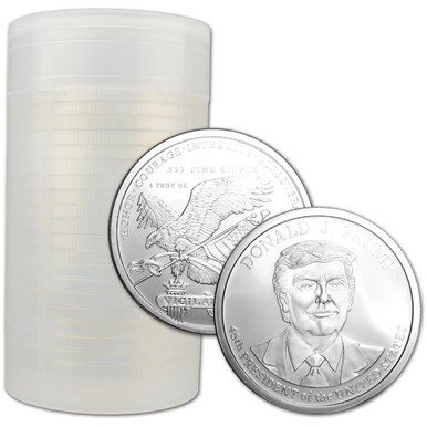5 oz Golden State Mint Silver Round Donald J. Trump .999 Fine Tube