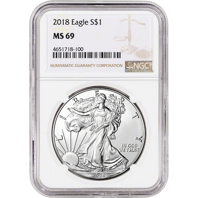 2018 American Silver Eagle - NGC MS69 [18-ASE-N-MS69-NSL]
