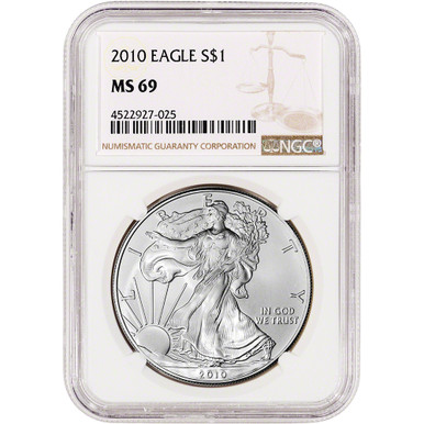 2010 American Silver Eagle - NGC MS69 [10-ASE-N-MS69-NSL]