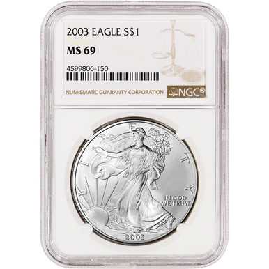 2003 American Silver Eagle - NGC MS69 [03-ASE-N-MS69-NSL]
