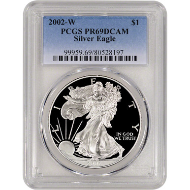 2002 W American Silver Eagle Proof - PCGS PR69 DCAM [02-W-ASE-P