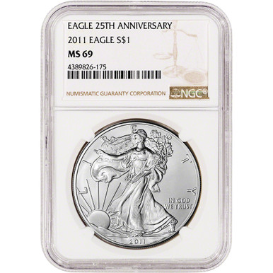 2011 American Silver Eagle - NGC MS69 [11-ASE-N-MS69-NSL]