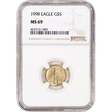 1998 American Gold Eagle 1/10 oz $5 - NGC MS69 [98-AGE-5-N-MS69
