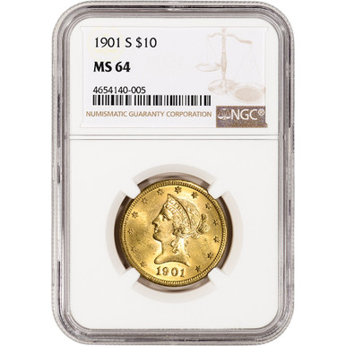 1901-S US Gold $10 Liberty Head Eagle - NGC MS64 [01-S-USG-LIB-10