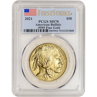 2021 American Gold Buffalo 1 oz $50 - PCGS MS70 First Strike [21