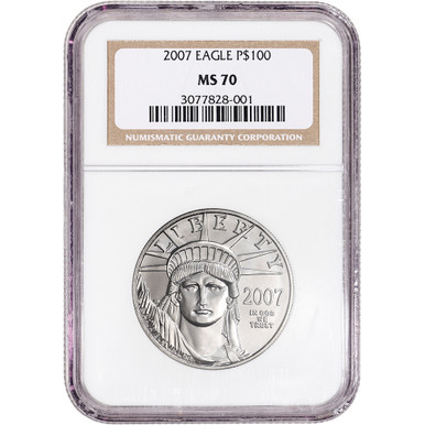 2007 American Platinum Eagle 1 oz $100 - NGC MS70 [07-APE-100-N