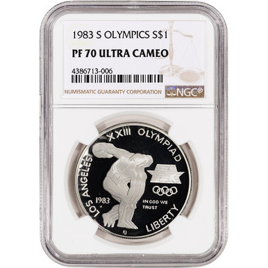 1983-S US Olympic Commemorative Proof Silver Dollar - NGC PF70