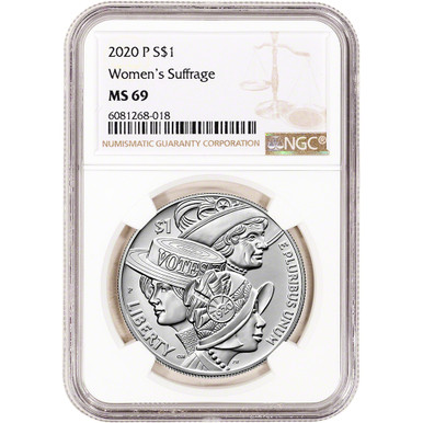 2020 P US Women's Suffrage Commemorative BU Silver Dollar - NGC