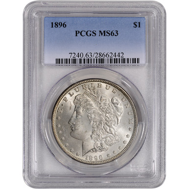 1896 US Morgan Silver Dollar $1 - PCGS MS63 [MORGAN-96-P-MS63