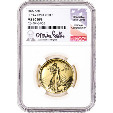 2009 US Gold $20 Ultra High Relief Double Eagle NGC MS70 DPL Mike