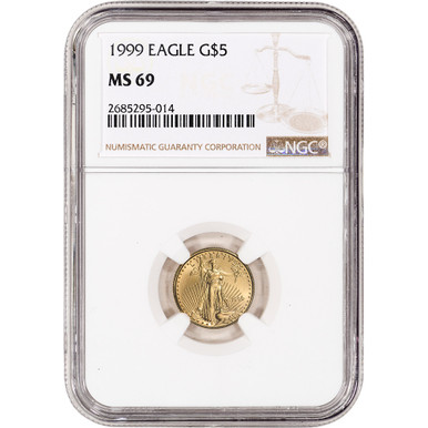 1999 American Gold Eagle 1/10 oz $5 - NGC MS69 [99-AGE-5-N-MS69
