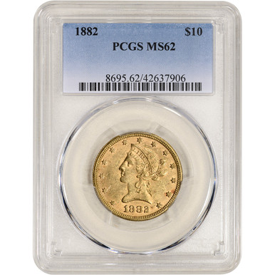 アメリカ　ドル　 1882 US Gold $10 Liberty Head Eagle - PCGS MS62 [82-USG-LIB-10-P