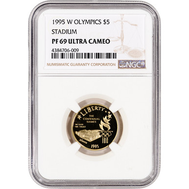 1995-W US Gold $5 Olympic Stadium Commemorative Proof - NGC PF69