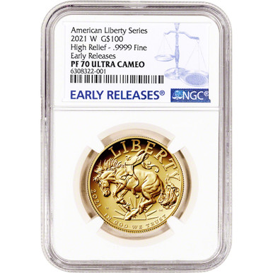 2021 W American Liberty Gold High Relief Proof 1 oz $100 NGC