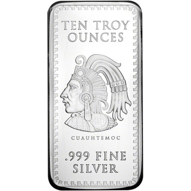 10 oz. Golden State Mint Silver Bar Aztec Calendar .999 Fine