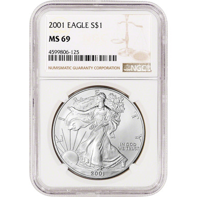 2001 American Silver Eagle - NGC MS69 [01-ASE-N-MS69-NSL]