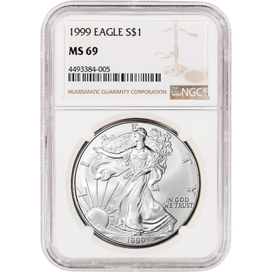1999 American Silver Eagle - NGC MS69 Large Label [99-ASE-N-MS69-NSL]