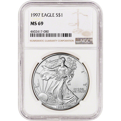 1997 American Silver Eagle - NGC MS69 Large Label [97-ASE-N-MS69-NSL]