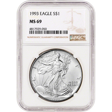 1993 American Silver Eagle - NGC MS69 [93-ASE-N-MS69-NSL]