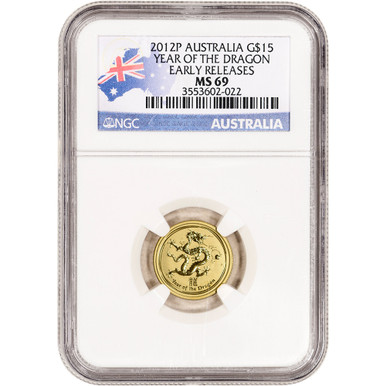 金星 GOLD STAR 万年筆 12K リュウ ゴールド ブルー 龍 辰 2012 P Australia Gold Lunar Series II Year of the Dragon 1/10 oz