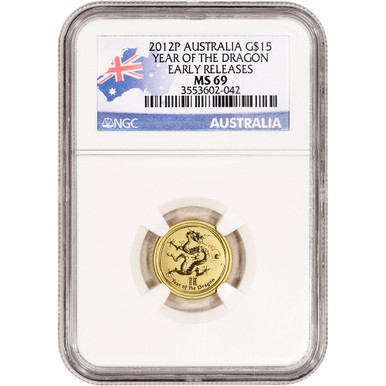 2012 P Australia Gold Lunar Series II Year of the Dragon 1