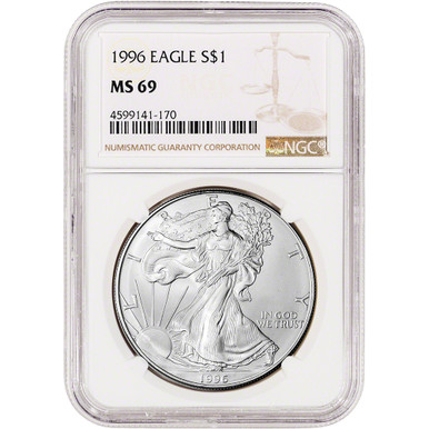 1996 American Silver Eagle - NGC MS69 [96-ASE-N-MS69-NSL]