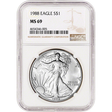 1988 American Silver Eagle - NGC MS69 [88-ASE-N-MS69-NSL]
