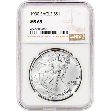 1990 American Silver Eagle - NGC MS69 [90-ASE-N-MS69-NSL]