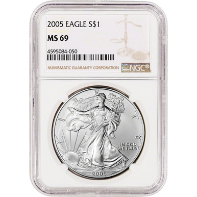 2005 American Silver Eagle - NGC MS69 [05-ASE-N-MS69-NSL]