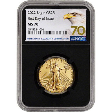 2022 American Gold Eagle 1/2 oz $25 NGC MS70 First Day of Issue