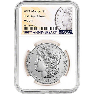 2021 US Morgan Silver Dollar $1 NGC MS70 First Day of Issue