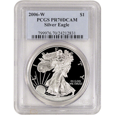 2006 W American Silver Eagle Proof - PCGS PR70 DCAM [06-W-ASE-P