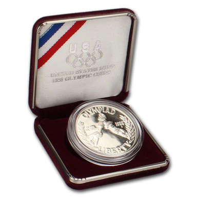 1988 S US Olympic Commemorative Proof Silver Dollar in OGP [US-MC