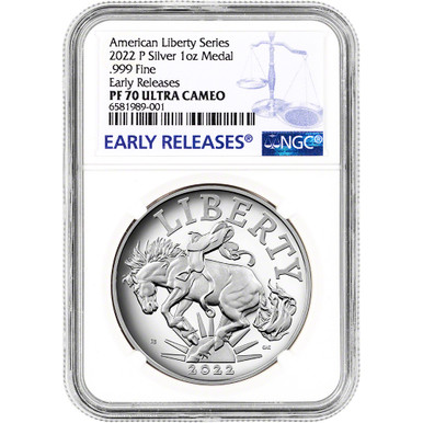 2022-P American Liberty Proof 1 Oz .999 Silver Medal Box & COA - $74.99
