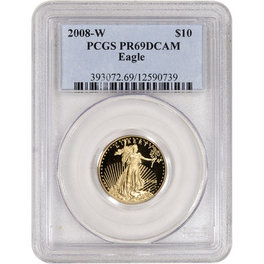 2008 W American Gold Eagle Proof 1/4 oz $10 - PCGS PR69 DCAM