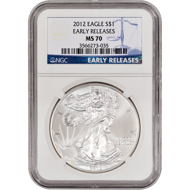 2012 American Silver Eagle - NGC MS70 - Early Releases [12-ASE-N