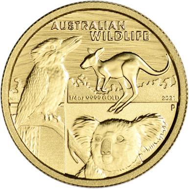 2021 P Australia Gold Australian Wildlife 1/4 oz $25 - BU
