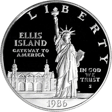 1986 S US Statue of Liberty Commemorative Proof Silver Dollar Coin